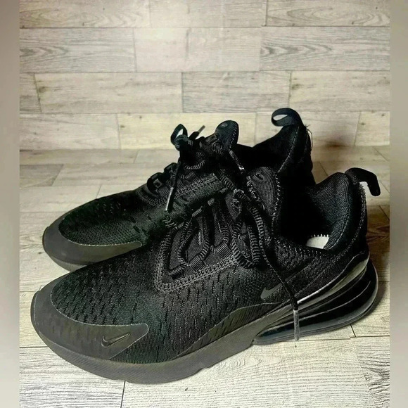 Nike Men's Air Max 270 REACT TRIPLE BLACK Running Shoes AH8050 - Picture 1 of 7